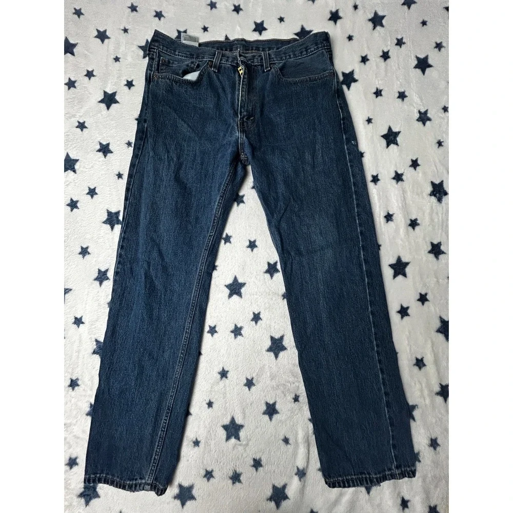 Vintage Levi's 505 Mens 36x32 Blue Regular Fit Straight Leg Denim Jeans